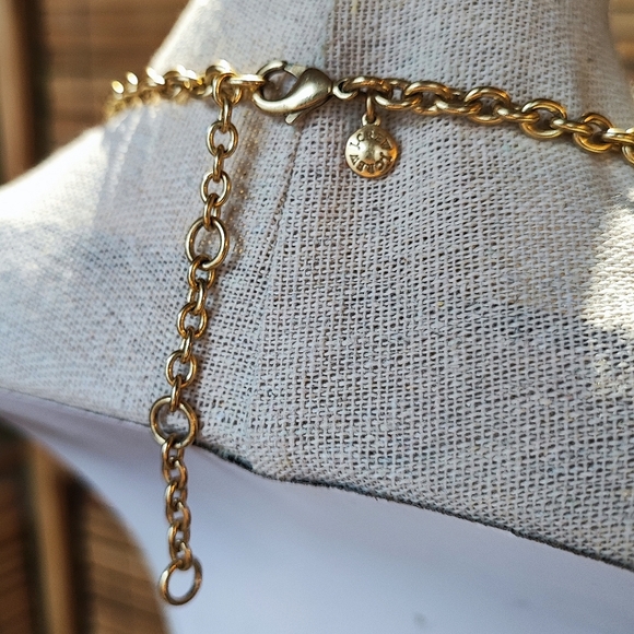 J. Crew Round Teardrop Crystal Clear Rhinestones Oxidized Brass Necklace Bride - Picture 5 of 10